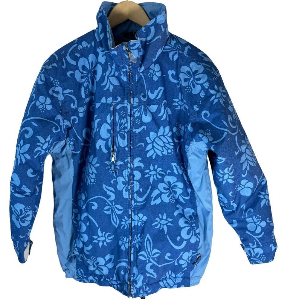 Obermeyer Blue On Blue Floral Ski/Showboarding Jacket Sz M/L